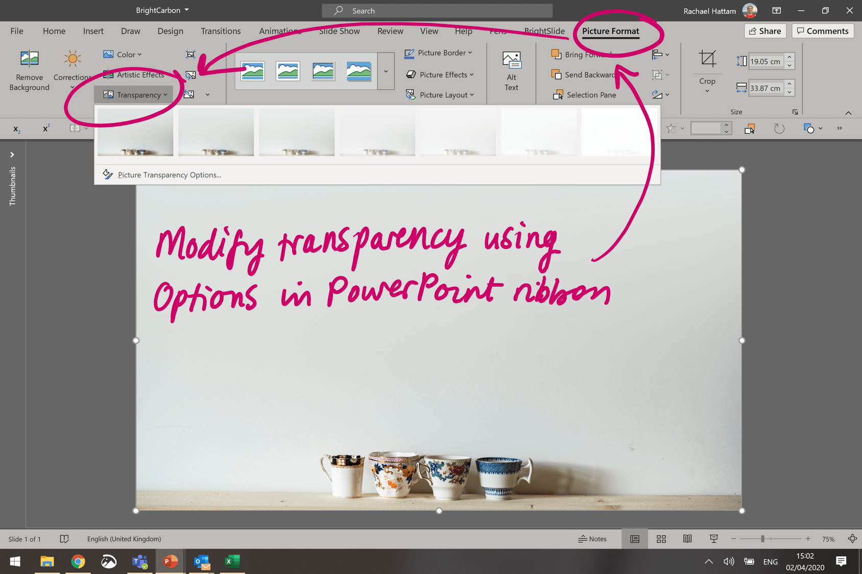 How to make images transparent in PowerPoint | BrightCarbon