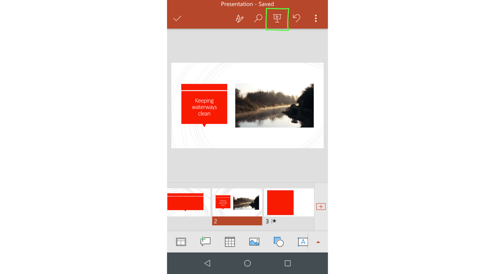 PowerPoint for Android how to present