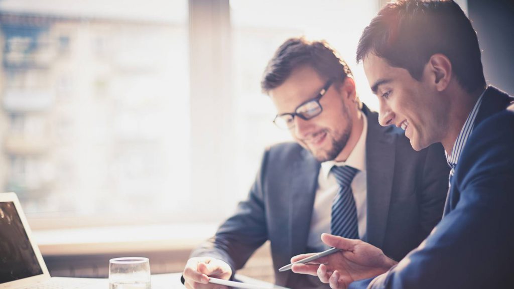 Stock image example of two businesspeople