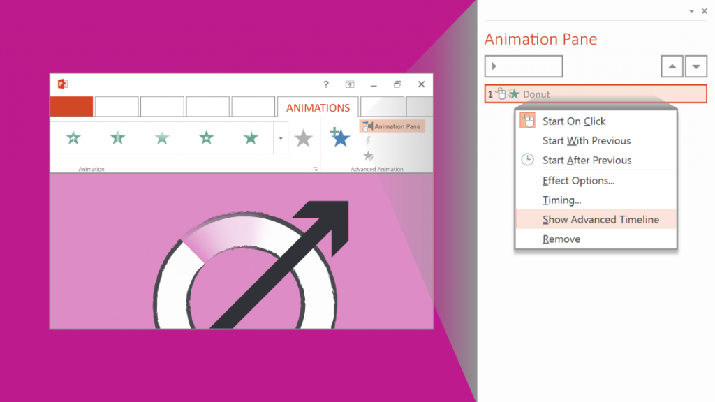 Wheel animation in PowerPoint