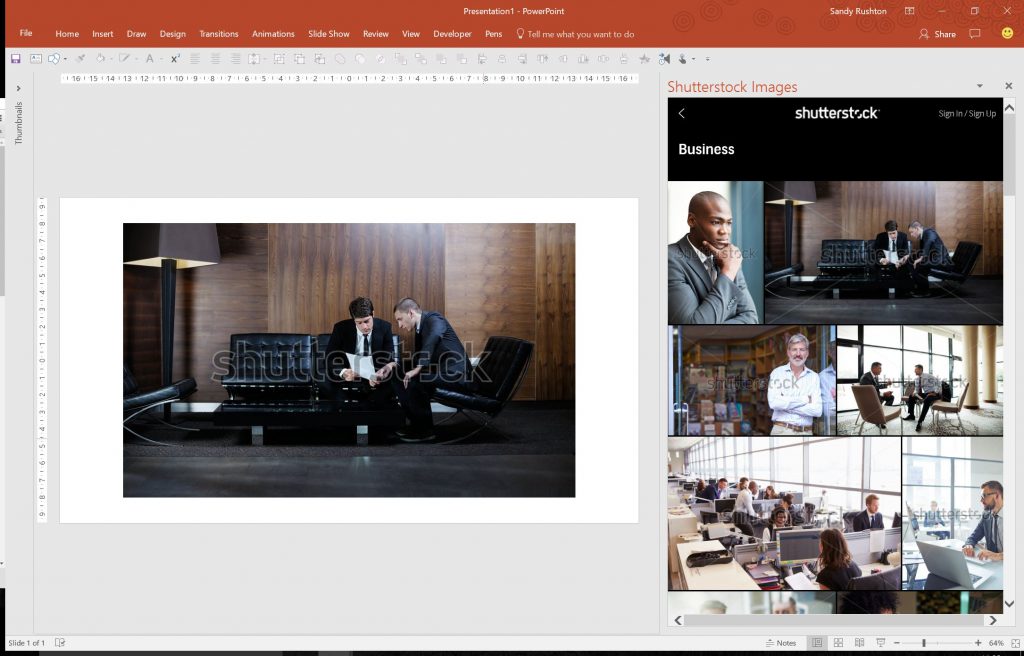 powerpoint plug-ins: shutterstock images