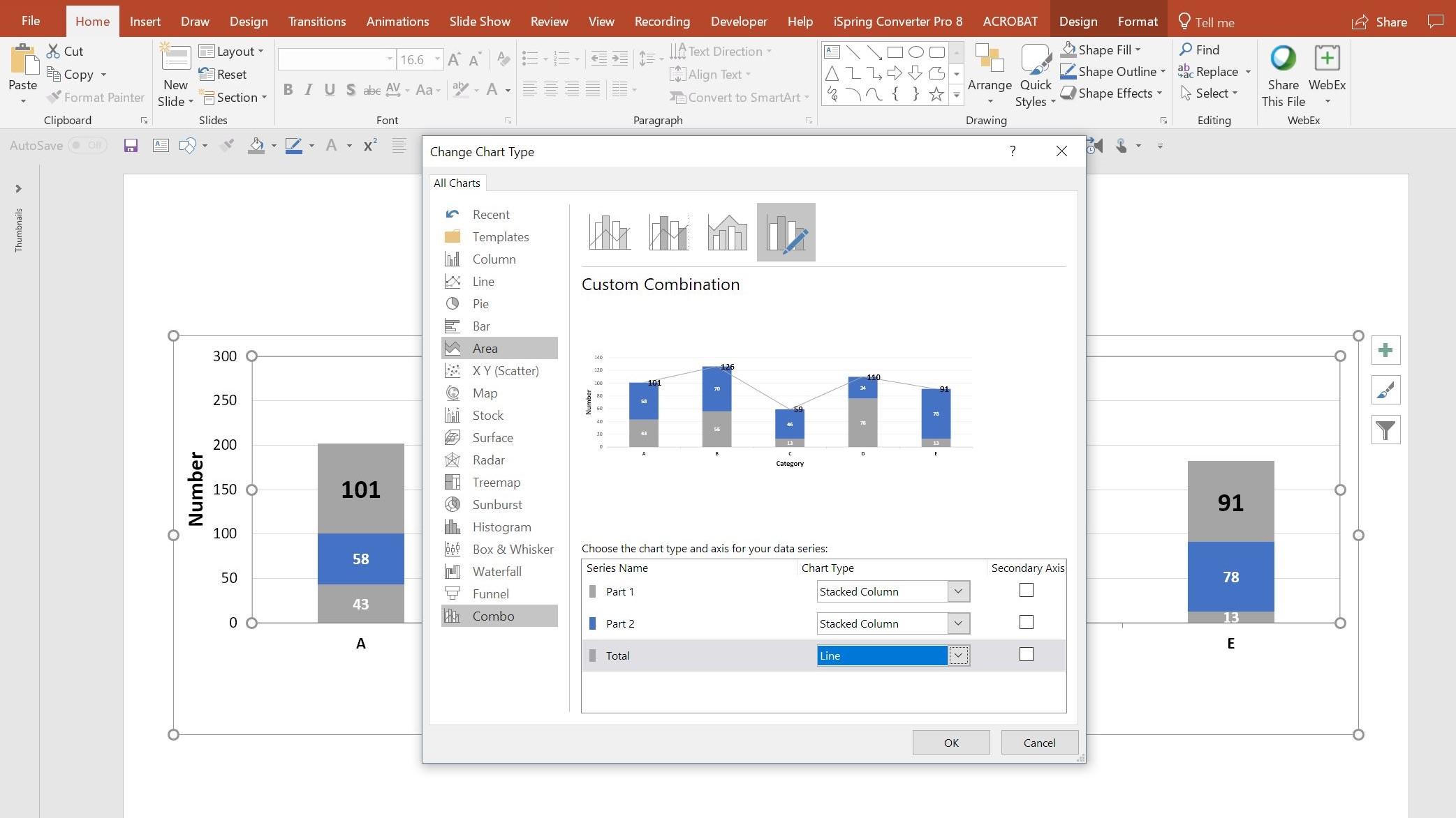 Add Grand Total To Stacked Bar Chart