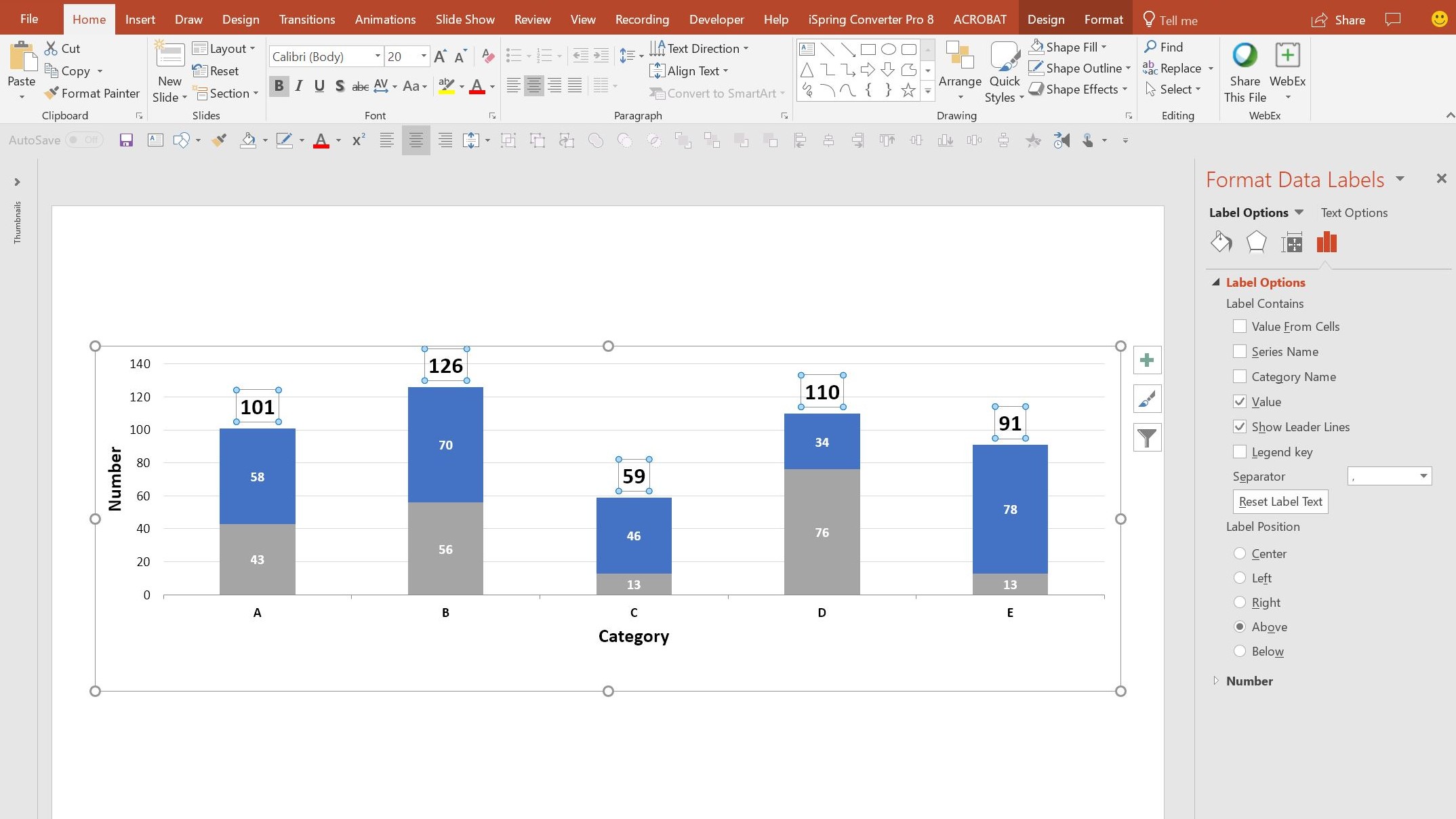 Add Total To Stacked Bar Chart