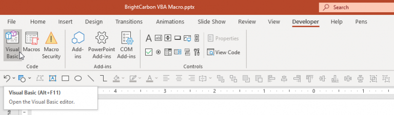 powerpoint vba get current presentation