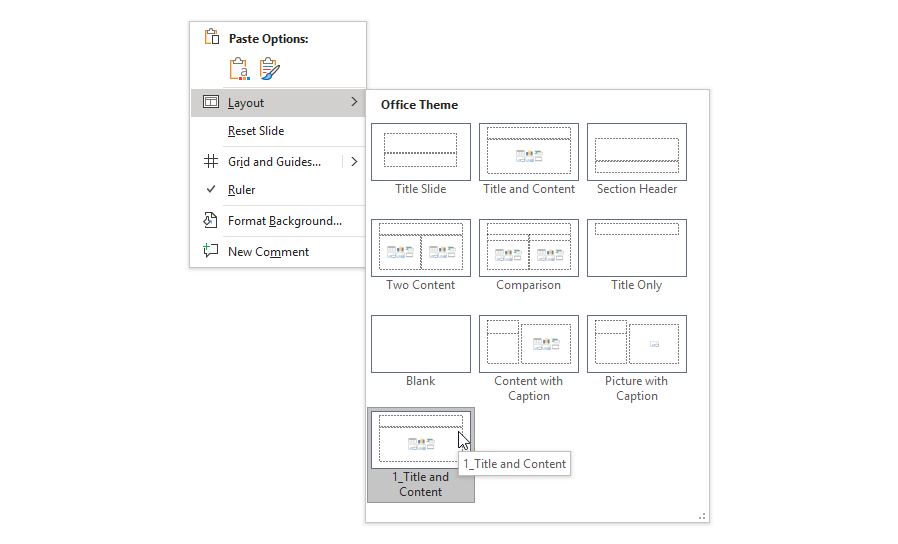 PowerPoint Slide Master Layout orphan