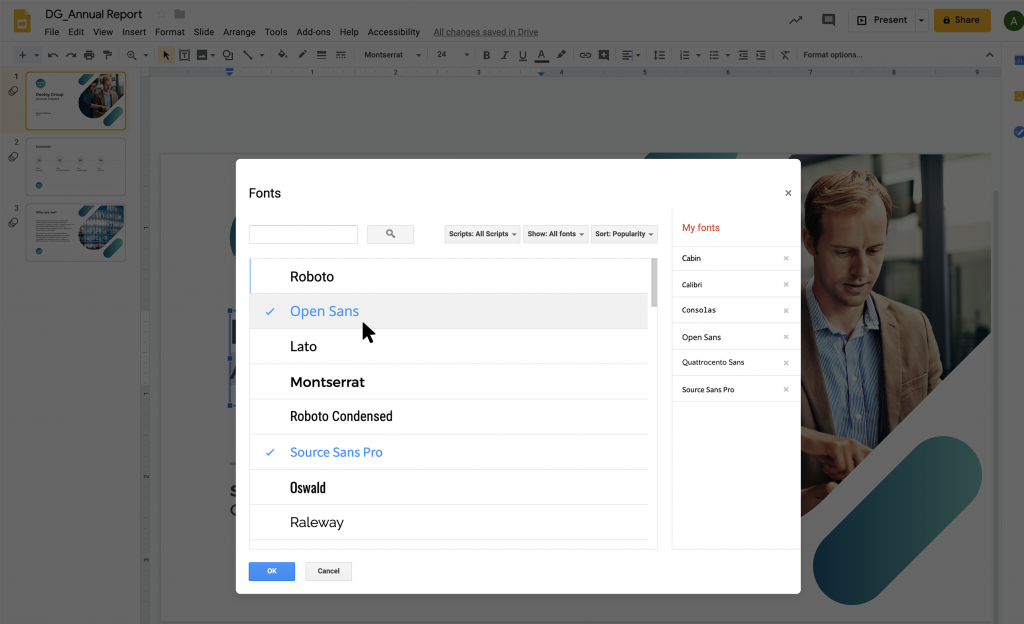 Google Slides features