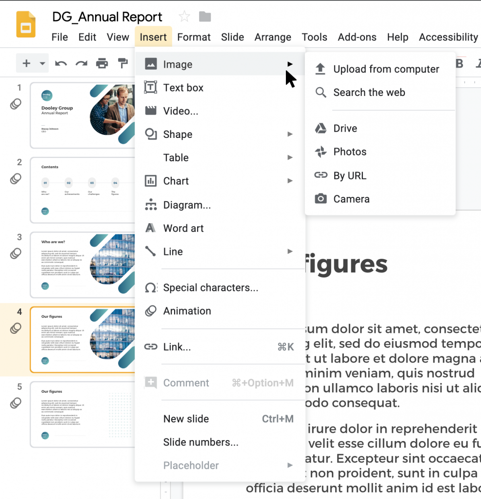 Google Slides features