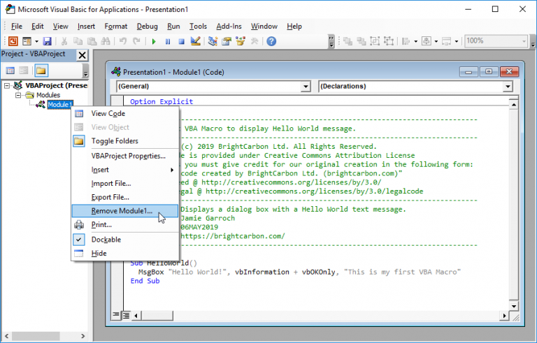 excel vba save powerpoint presentation