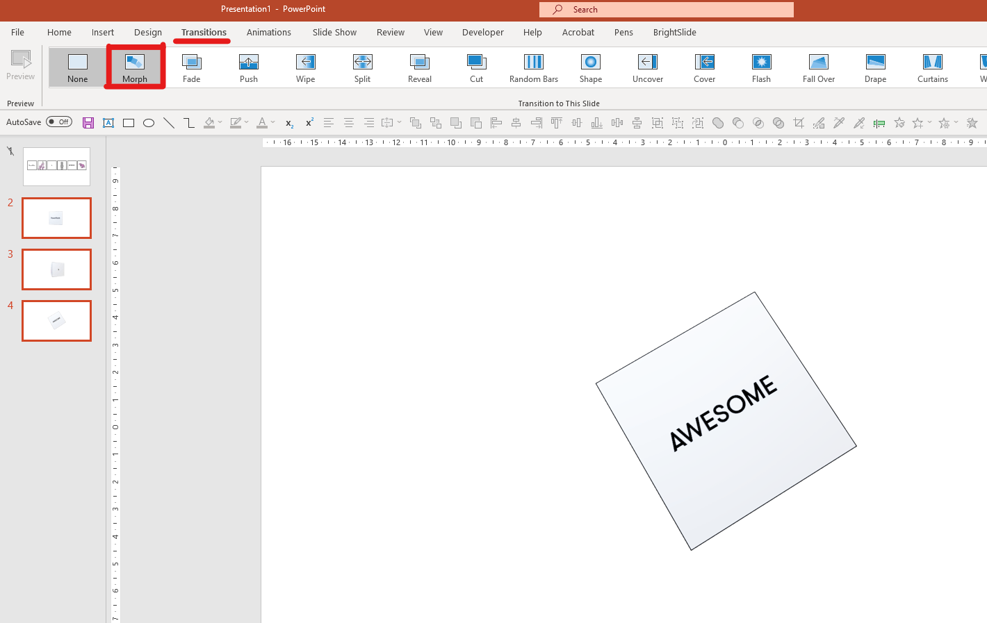 PowerPoint morph transition