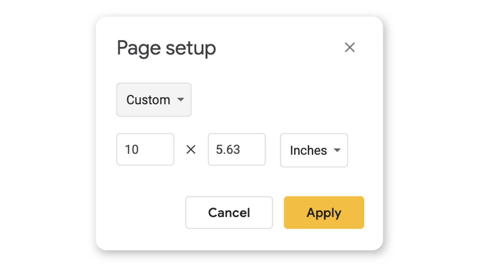 google presentation slide size