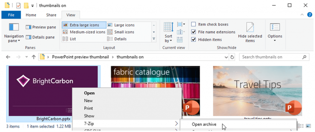How to update PowerPoint preview thumbnail icons | BrightCarbon