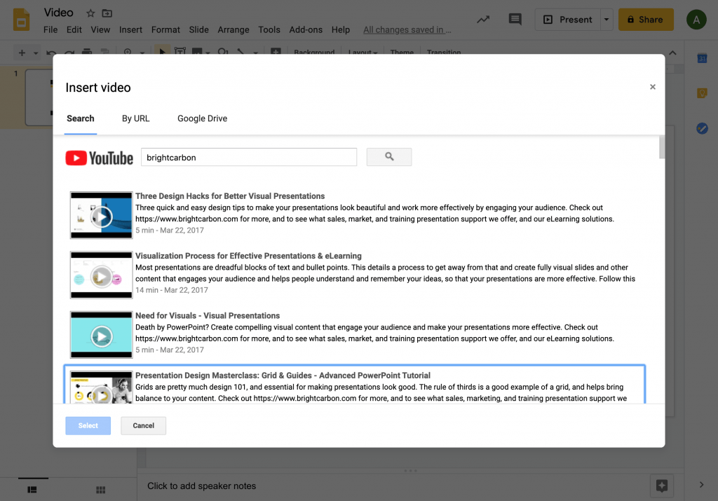 How to insert video and audio into Google Slides BrightCarbon