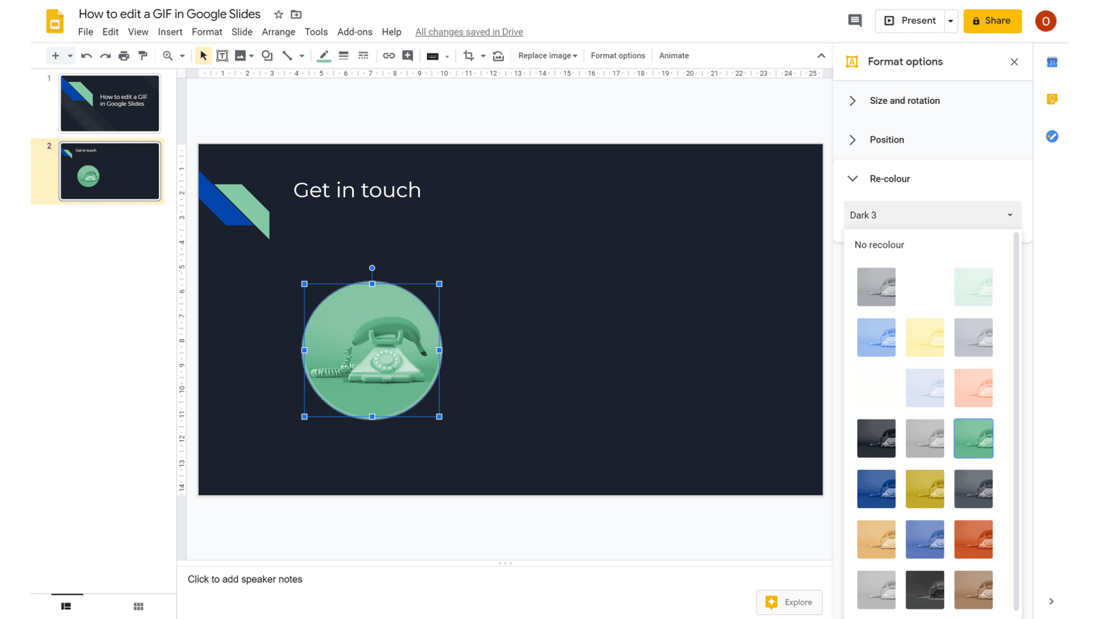 google presentation insert gif