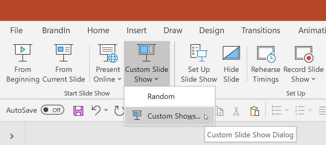 powerpoint presentation random order