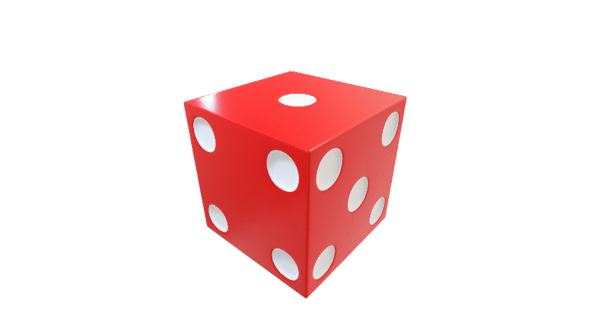 Animated Gif of a 3D dice