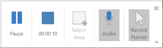 Microsoft PowerPoint Screen Recording Control Dock when recording