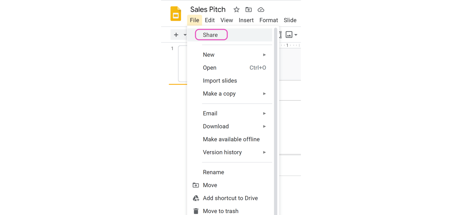 how to share google slides in presentation mode only