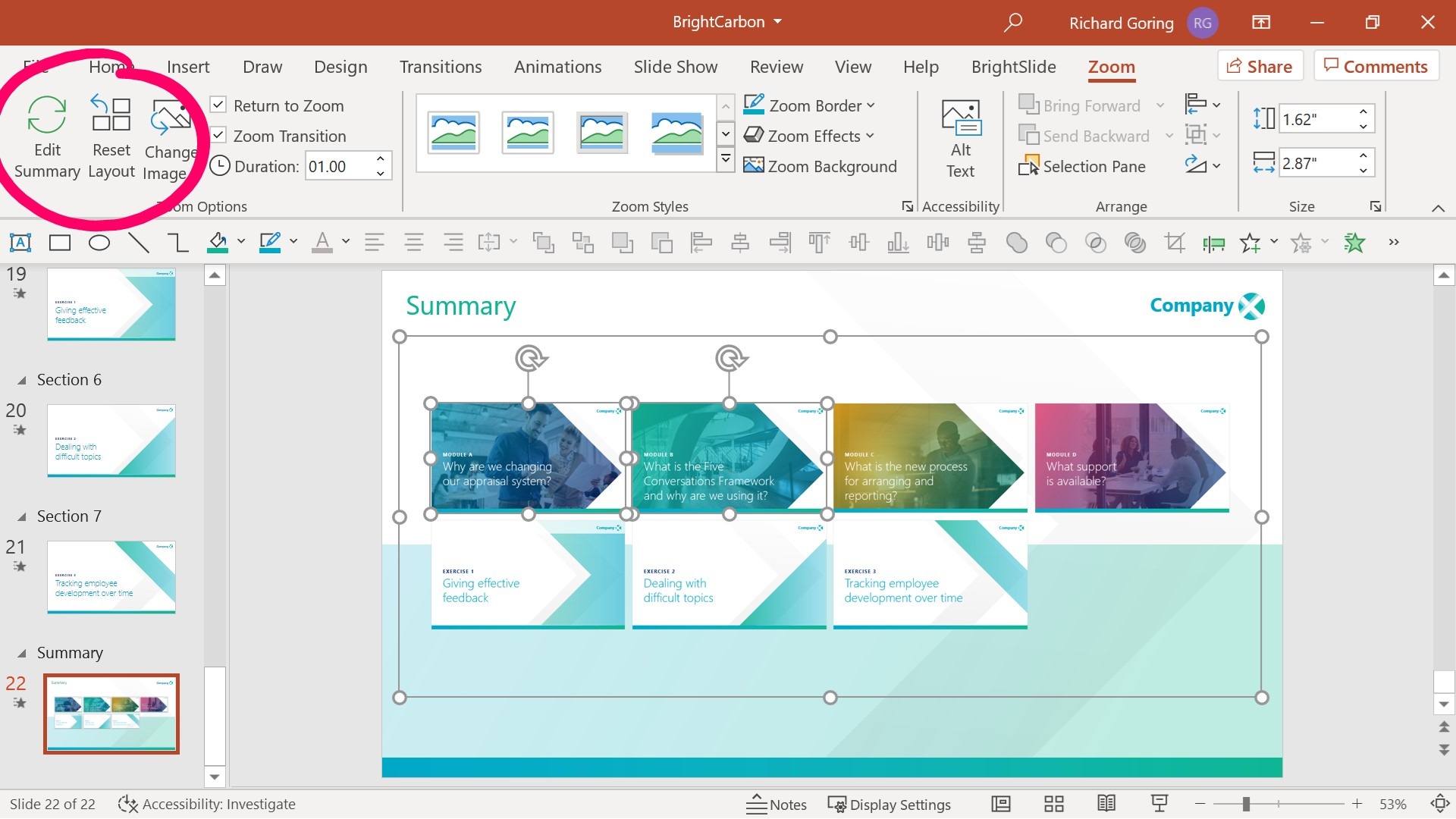 powerpoint presentation and zoom