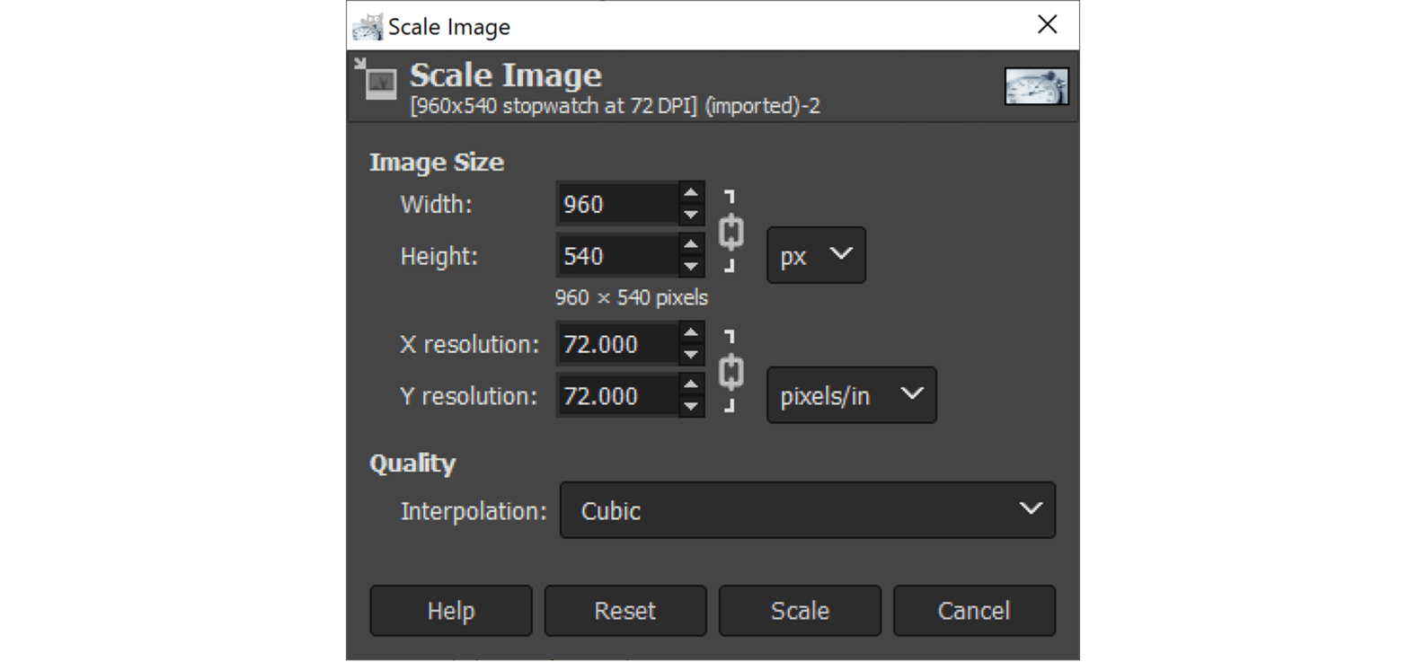 presentation size px