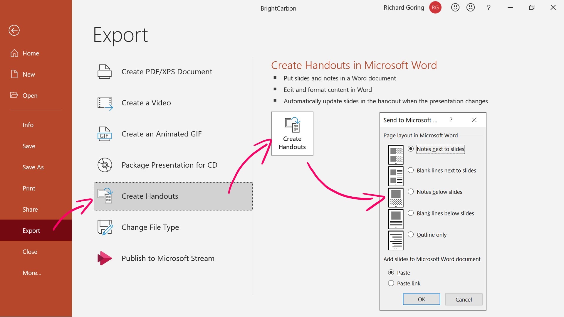 how to print pdf presentation with notes