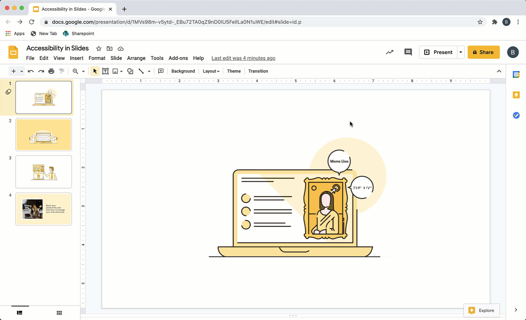 Screen recording HTML Google Slides presentation