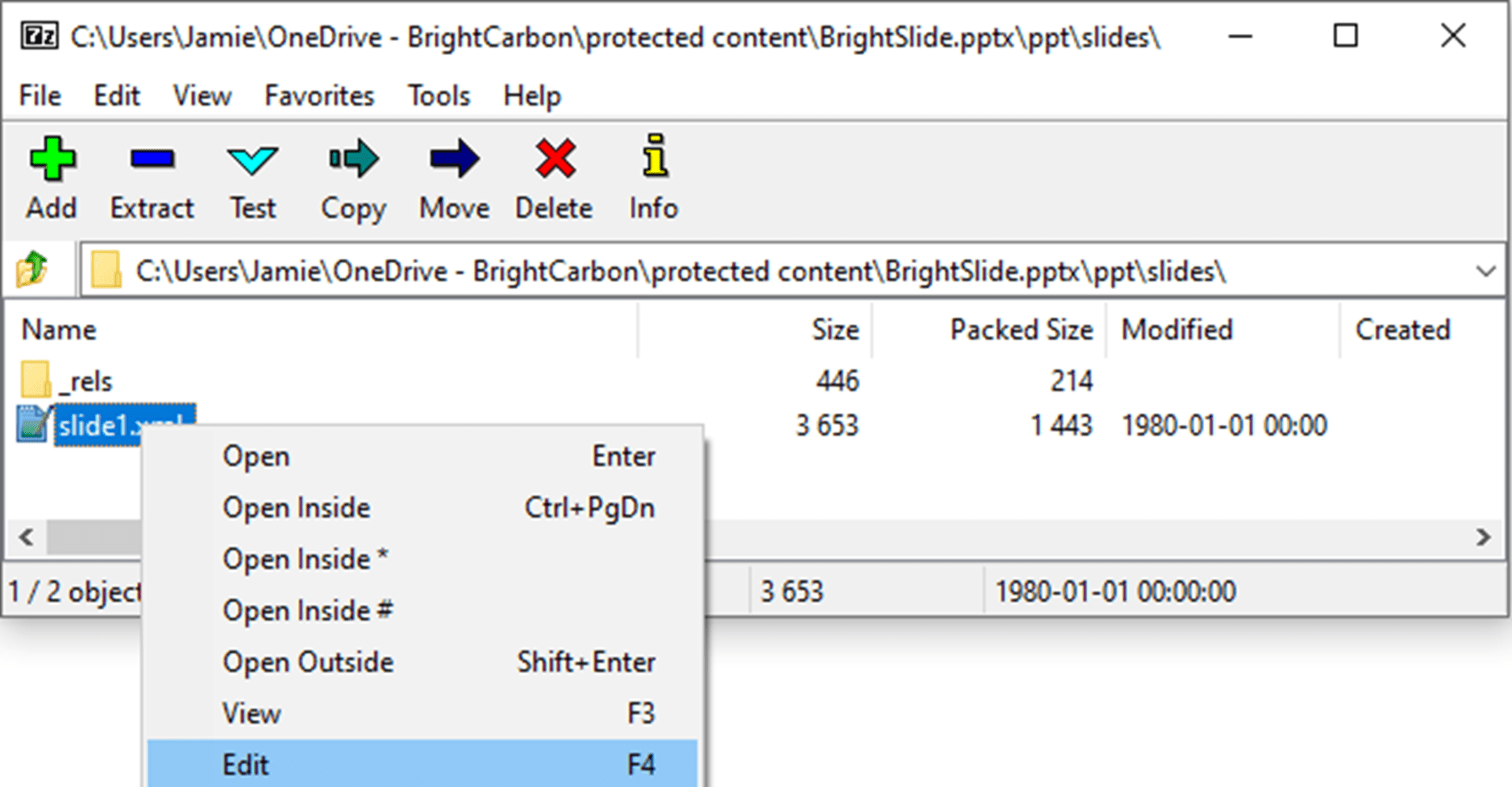 screenshot showing opening html file