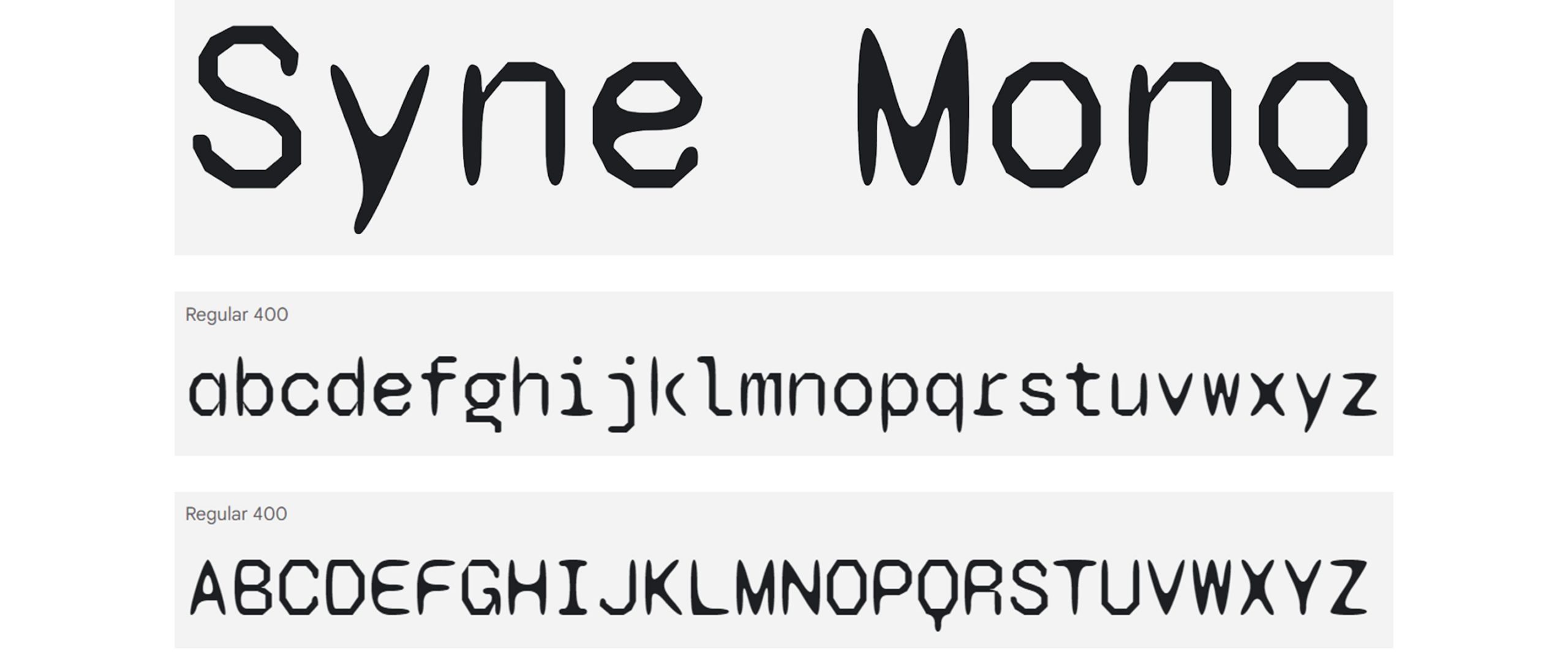 Syne Mono screenshot Google Slides font A to Z