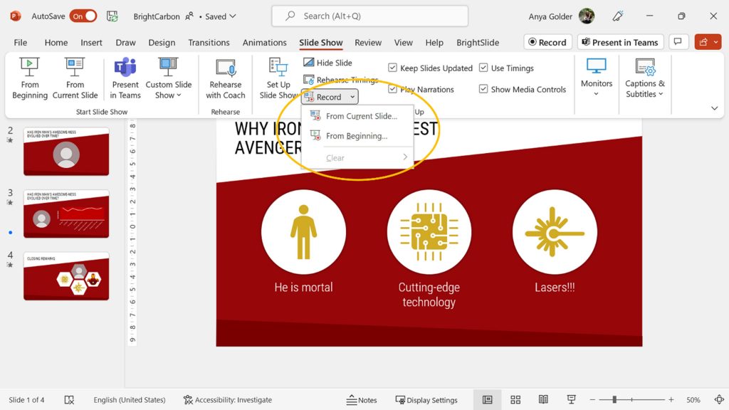 How to record narration in PowerPoint with video BrightCarbon