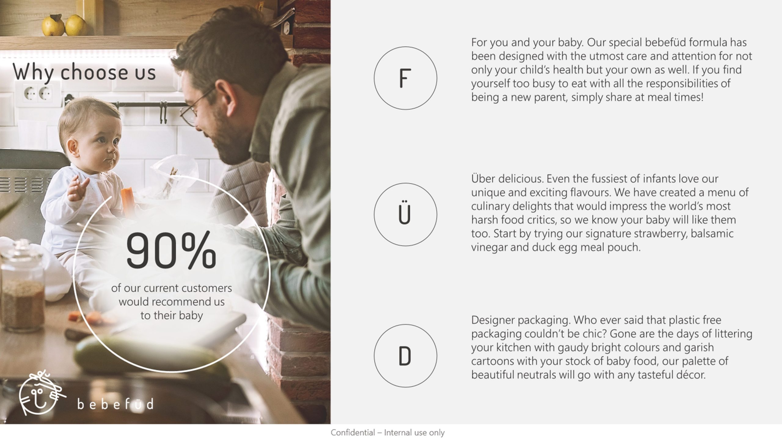 Example presentation slide with a sensitivity label across the bottom in a thin white bar. 