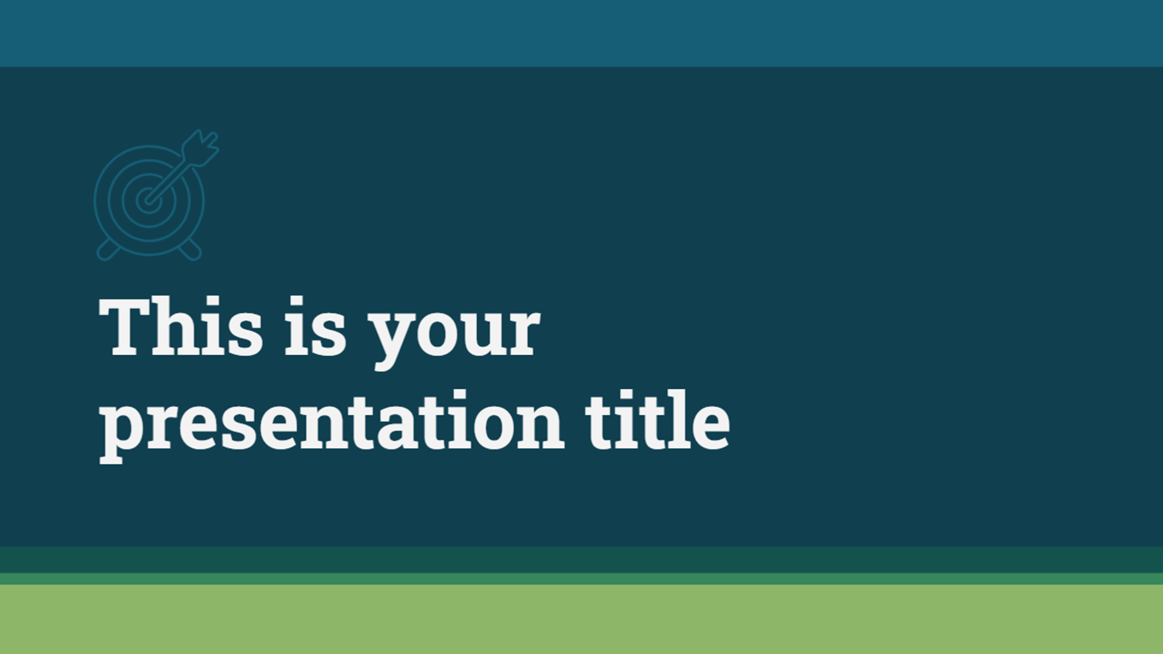 Title slide template in blue and green