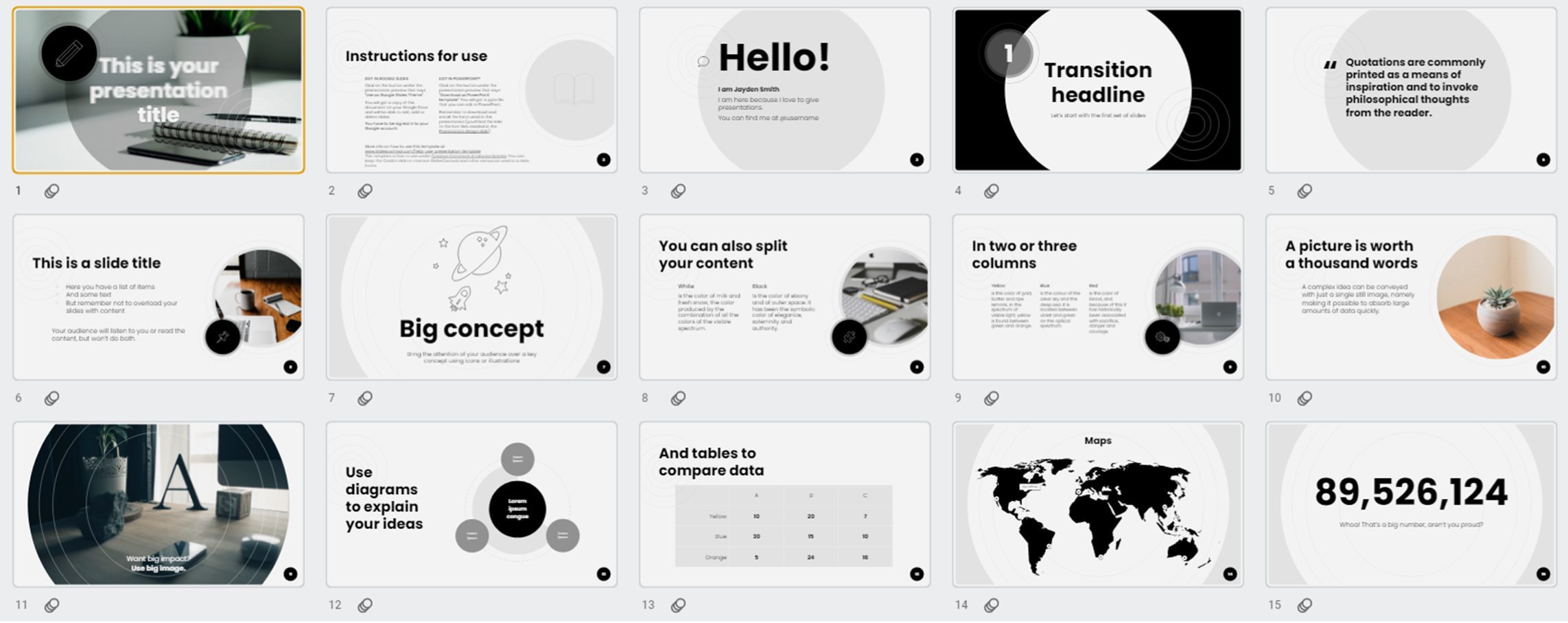 Slide layouts