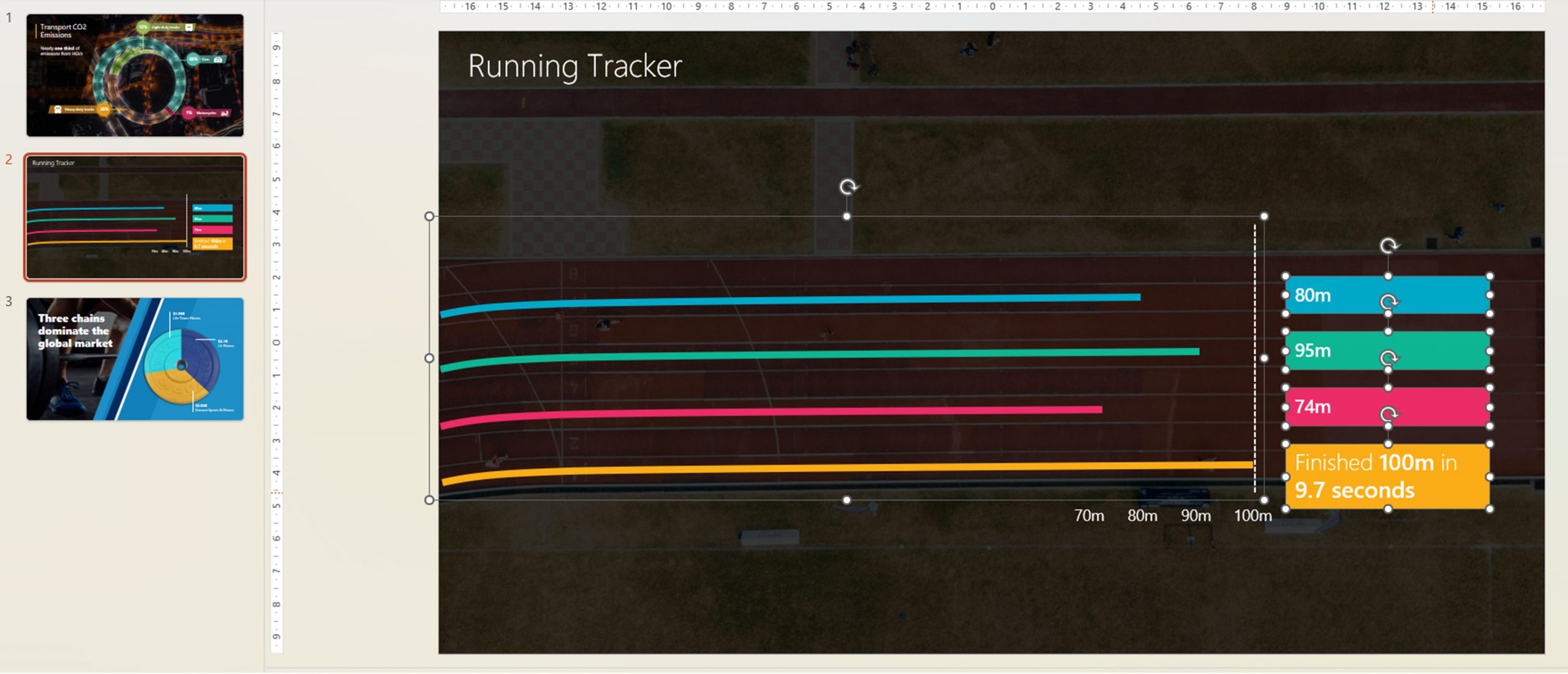 Screenshot showing an element of the PDF selected in PowerPoint as a shape