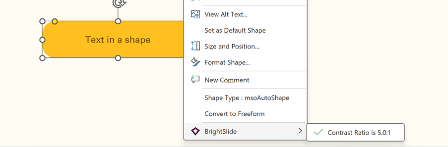 Example of a shape with a contrast radio of 5.0:1 as diagnosed by the free BrightSlide tool