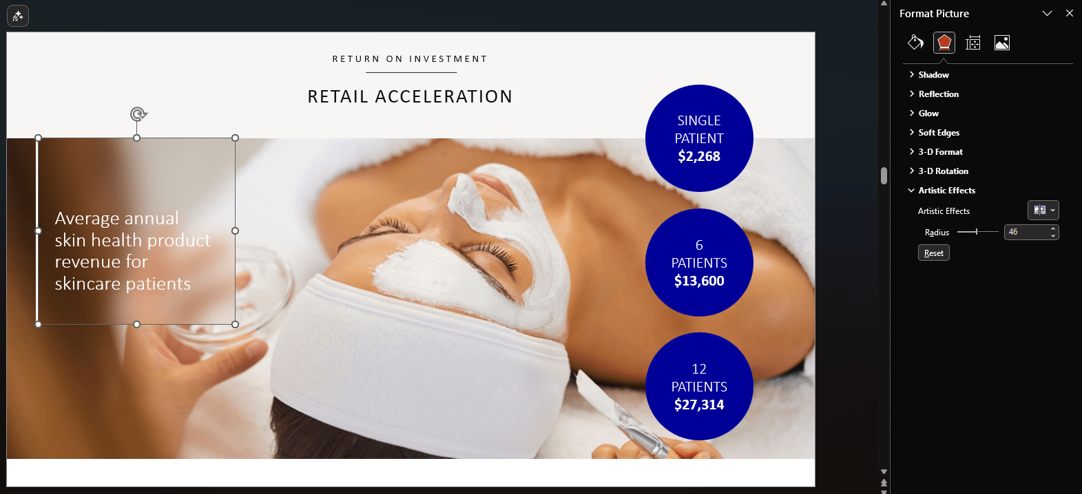 screenshot showing how to adjust the blue on an image in PowerPoint