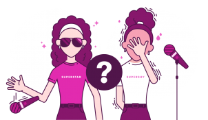 two presenters with different presenting styles