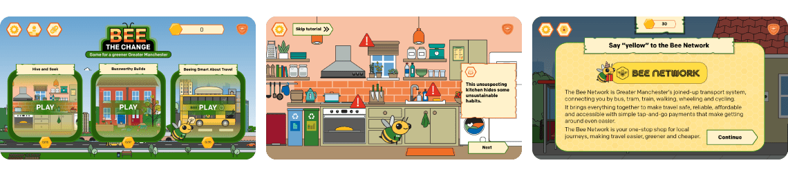 Bee the change eLearning screenshots