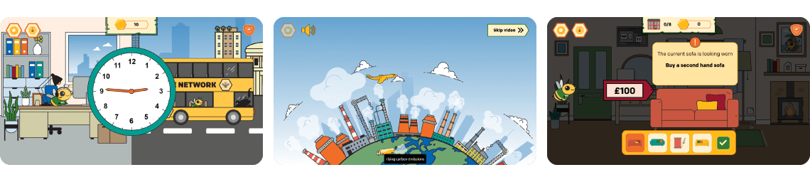 Bee the change eLearning screenshots