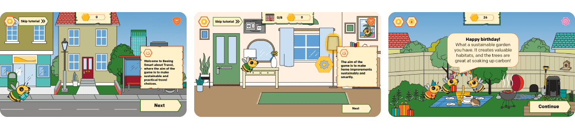 Bee the change eLearning screenshots