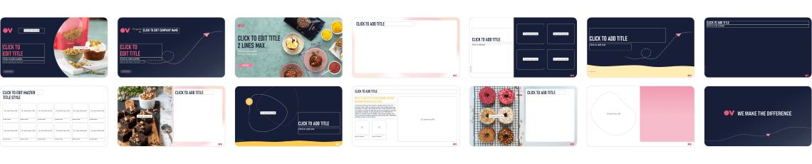 selection of screenshots from OV PowerPoint template